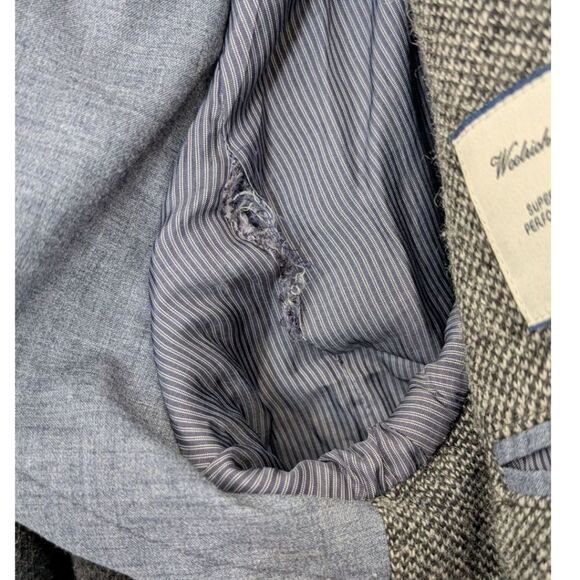 Woolrich John Rich & Bros Women's S Grey Wool Two Button Blazer 3/4 Sleeve - Picture 8 of 10
